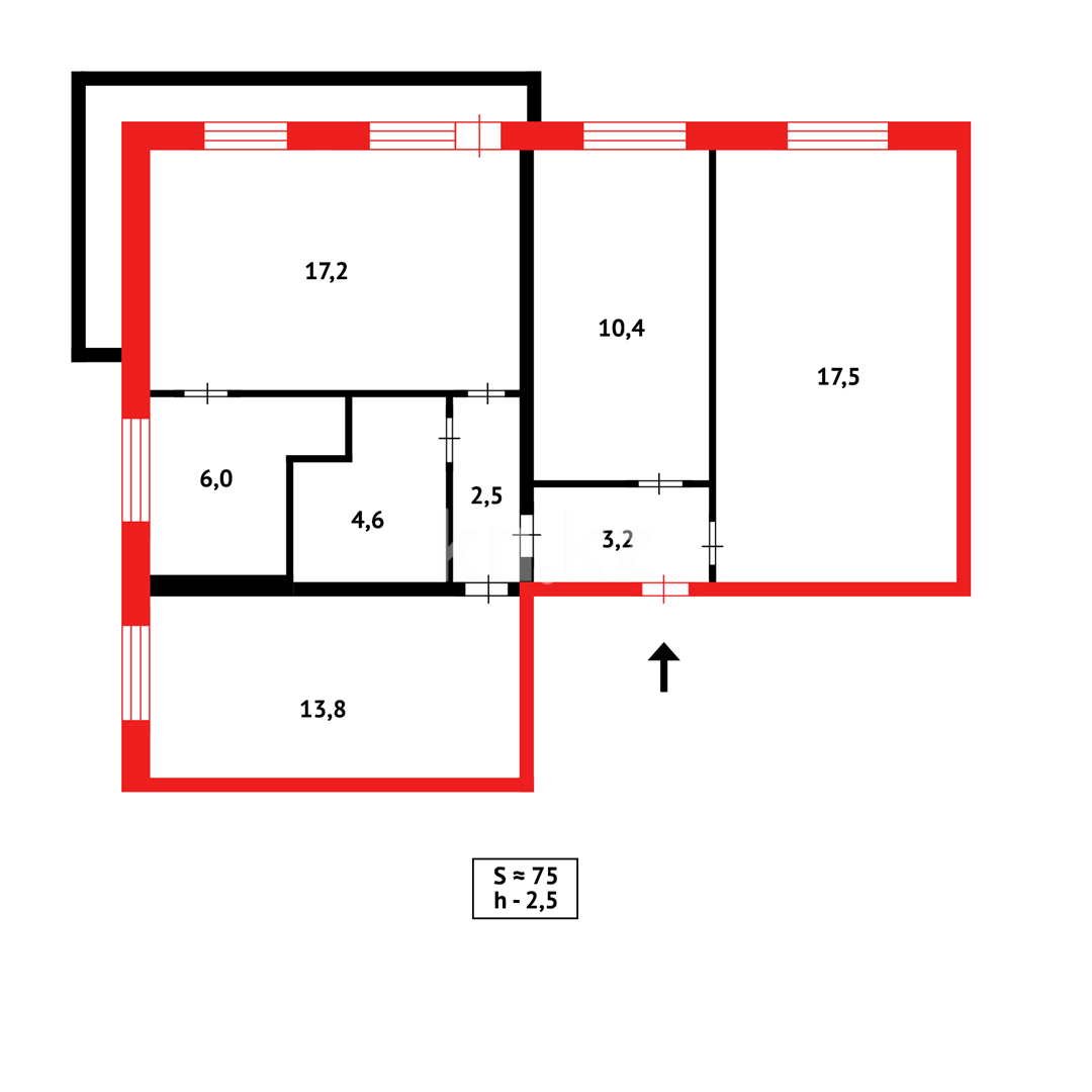 Продажа 4-комнатной квартиры, 77 м², 1 кв-л - Продажа квартир в Караганде фото 14 из 14