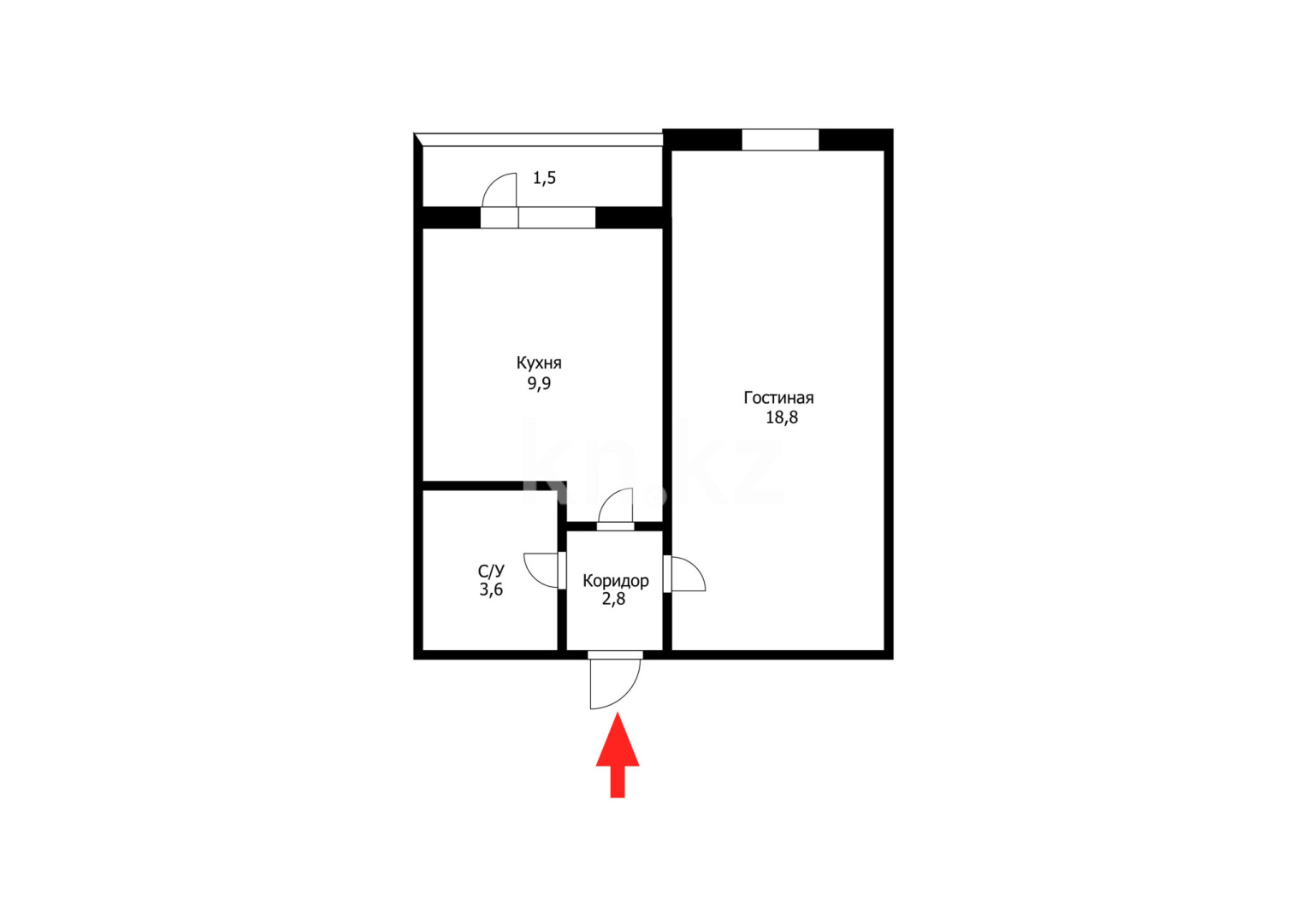 Продажа 1-комнатной квартиры, 36.4 м², ул. Азаттык, дом  3а - Продажа квартир в Астане фото 14 из 14