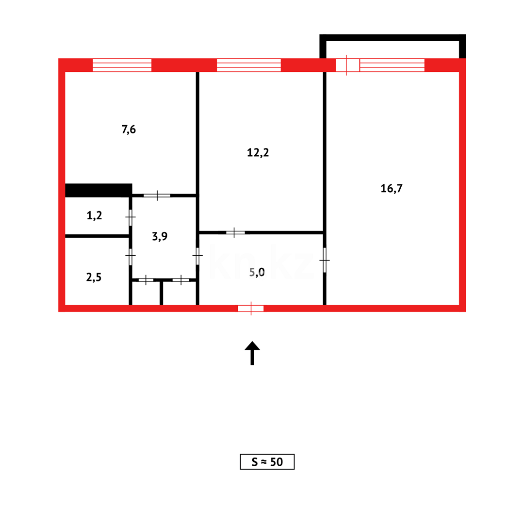 Продажа 2-комнатной квартиры, 50 м², пр. Металлургов - Продажа квартир в Темиртау фото 11 из 11