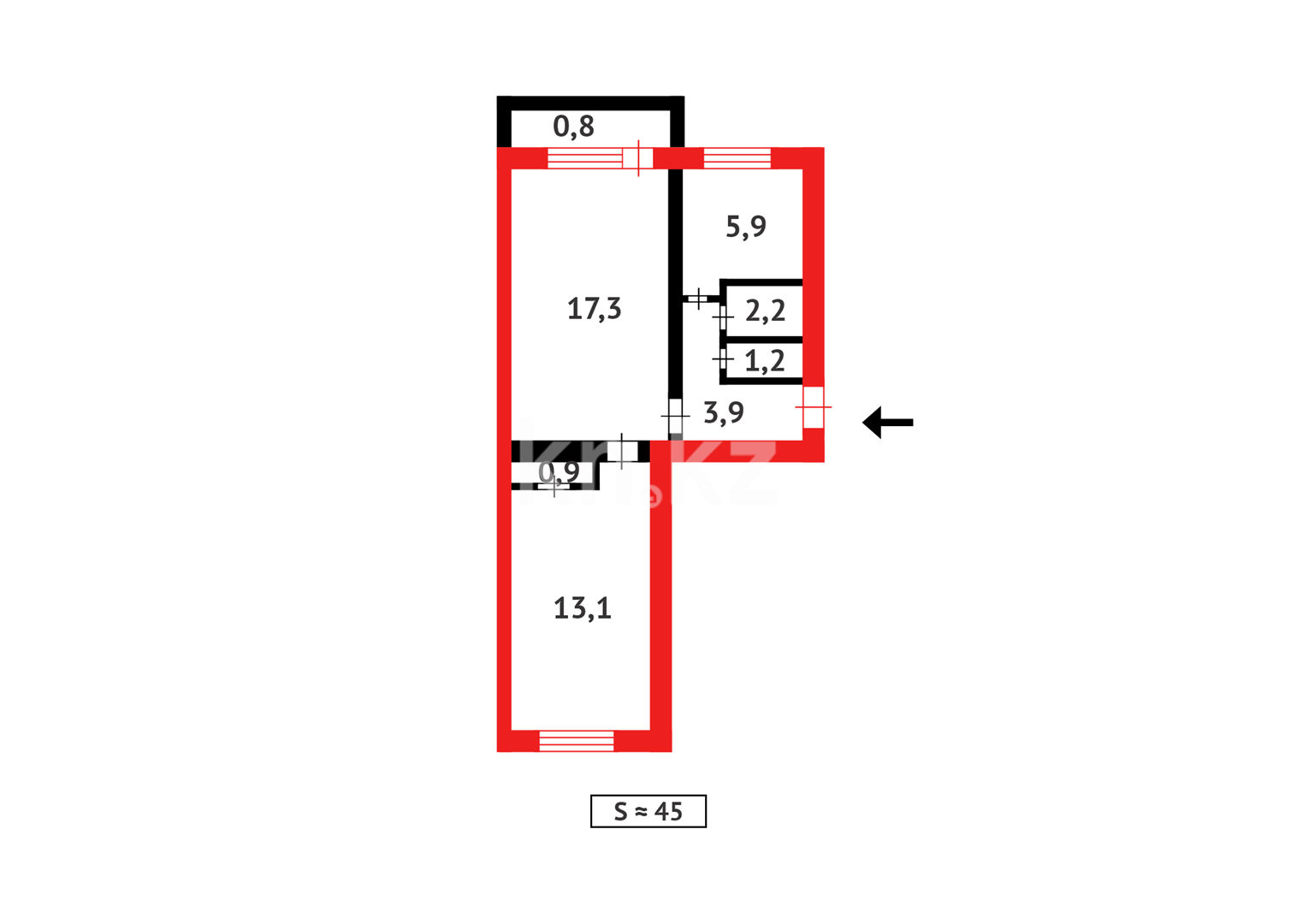 Продажа 2-комнатной квартиры, 42 м² в Абае - фото 7