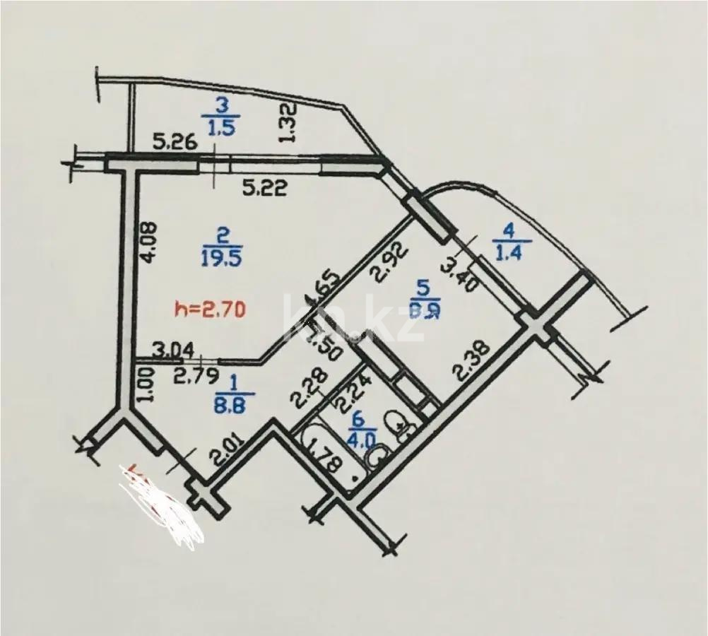 Продажа 1-комнатной квартиры, 44.1 м² - Продажа квартир в Алматы фото 1 из 1