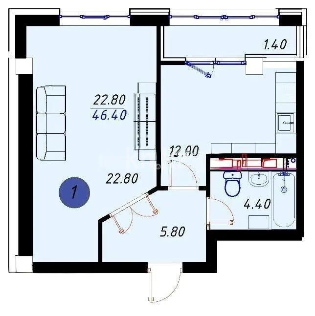 Продажа 1-комнатной квартиры, 39.2 м² - Продажа квартир в Алматы - страница 13 фото 1 из 1