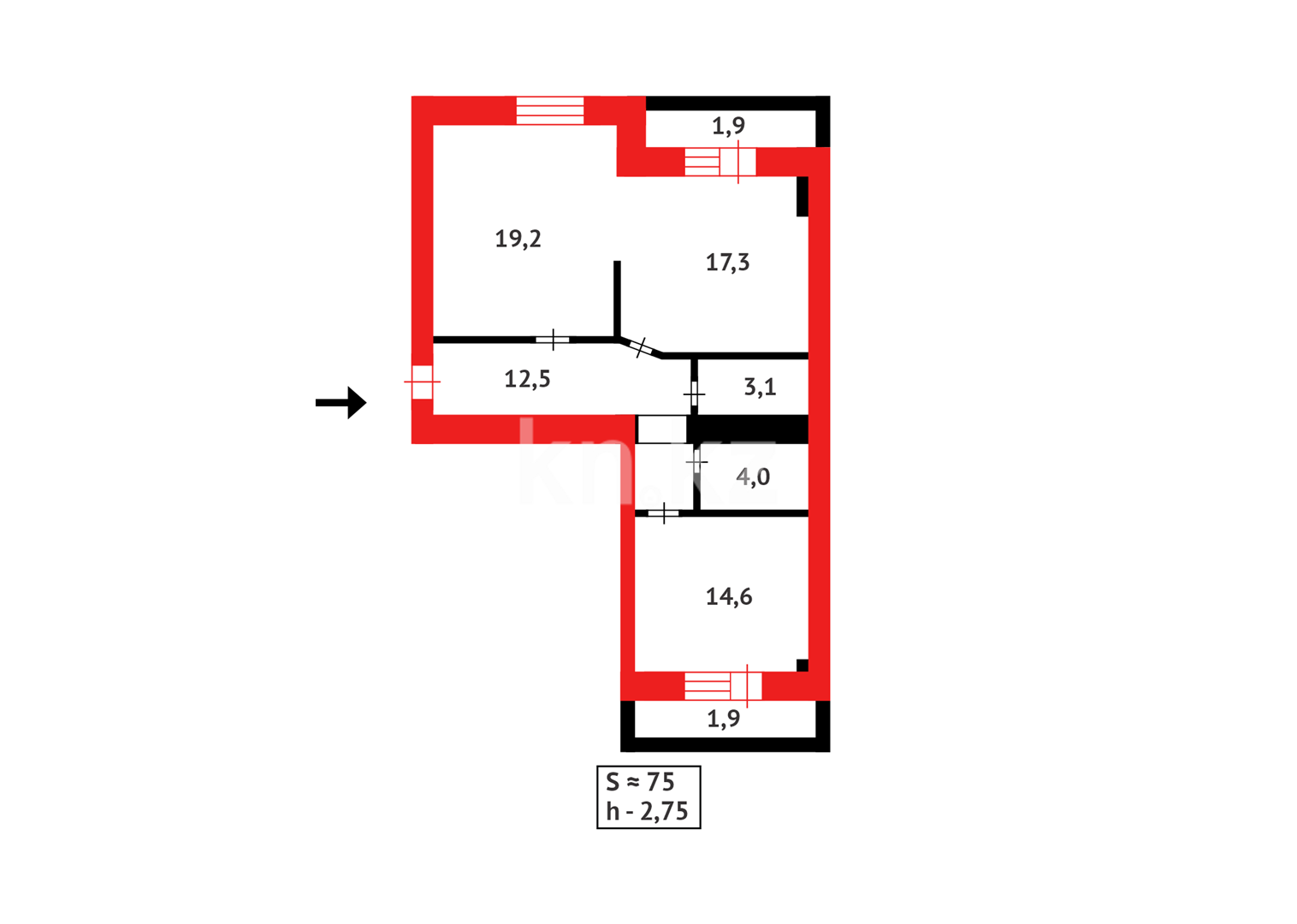 Продажа 2-комнатной квартиры, 74.5 м² - Аренда квартир посуточно в Акмолинской области фото 10 из 10