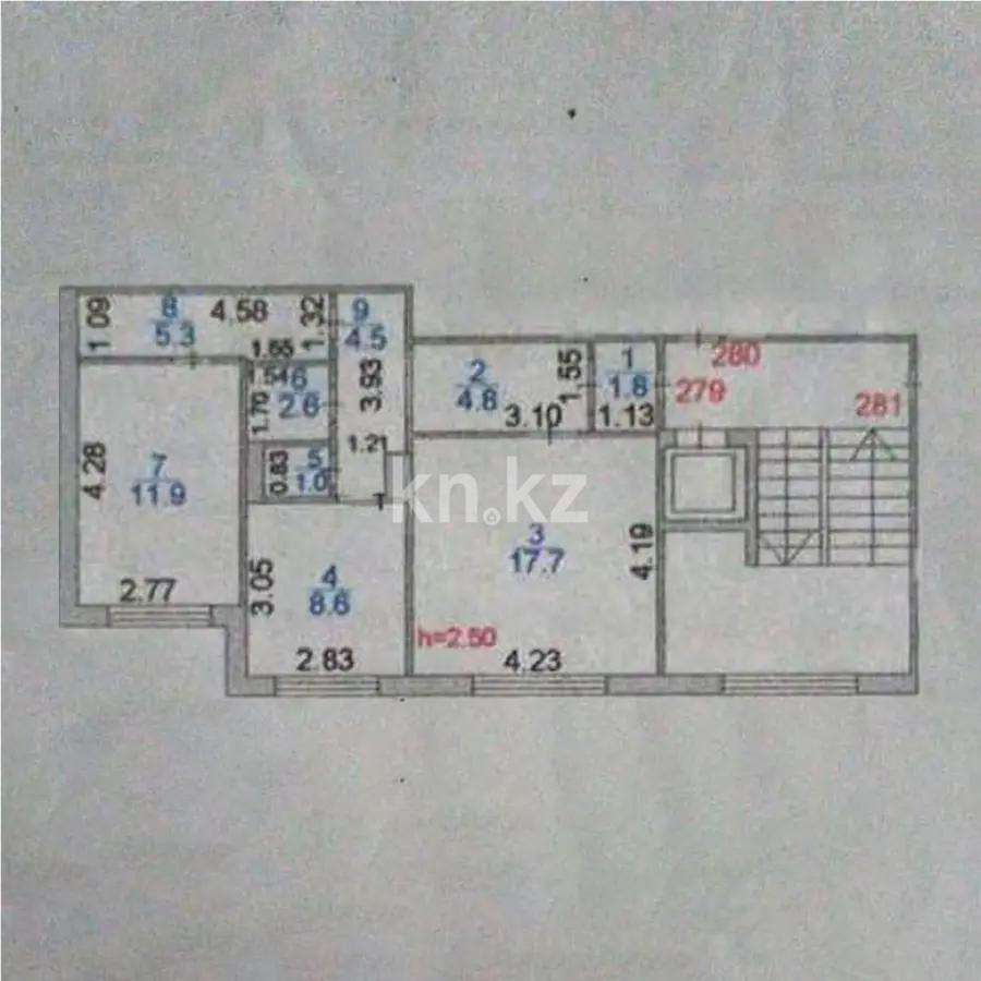 Продажа 2-комнатной квартиры, 58 м², мкр-н Орбита-1 в Караганде - фото 16
