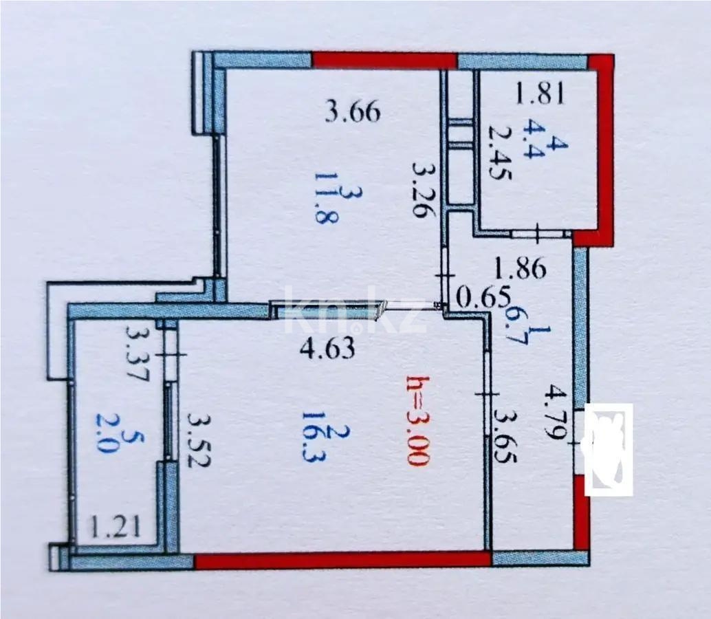 Продажа 1-комнатной квартиры, 41.2 м², пр. Улы Дала, дом  29/1 - Продажа квартир в Астане без посредников с фото фото 1 из 1