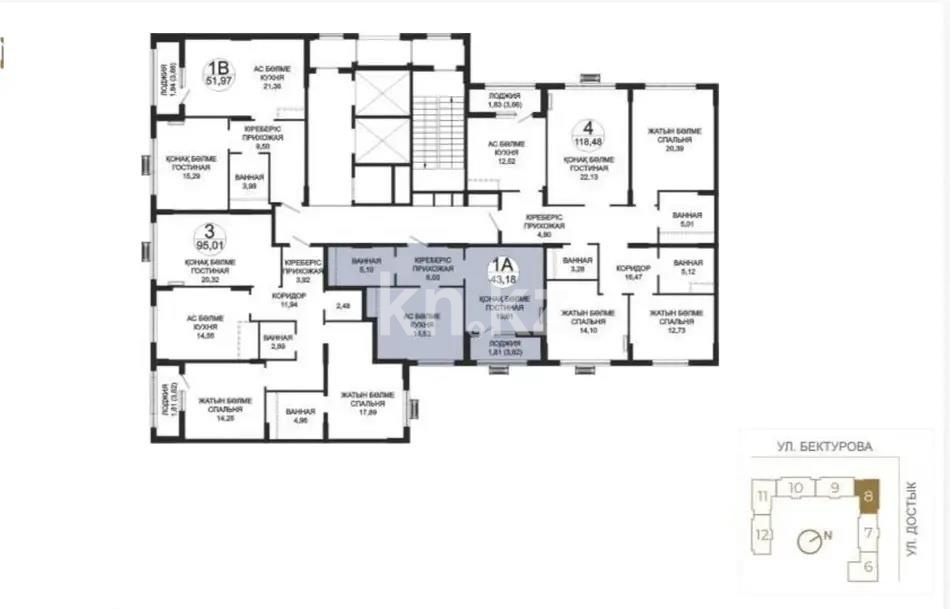 Продажа 2-комнатной квартиры, 43.18 м² - Продажа квартир в новостройках Астаны - страница 4 фото 1 из 1