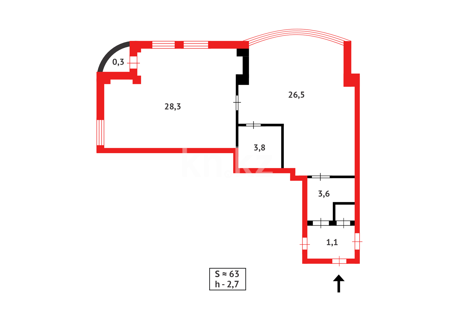 Продажа 2-комнатной квартиры, 63.4 м² в Астане - фото 8