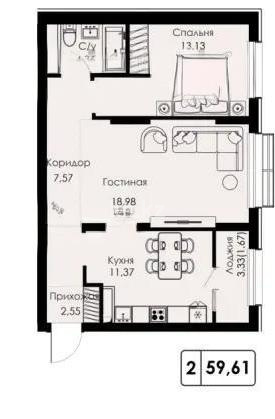 Продажа 3-комнатной квартиры, 60 м² - Продажа трехкомнатных квартир от собственников в Алматы фото 1 из 1