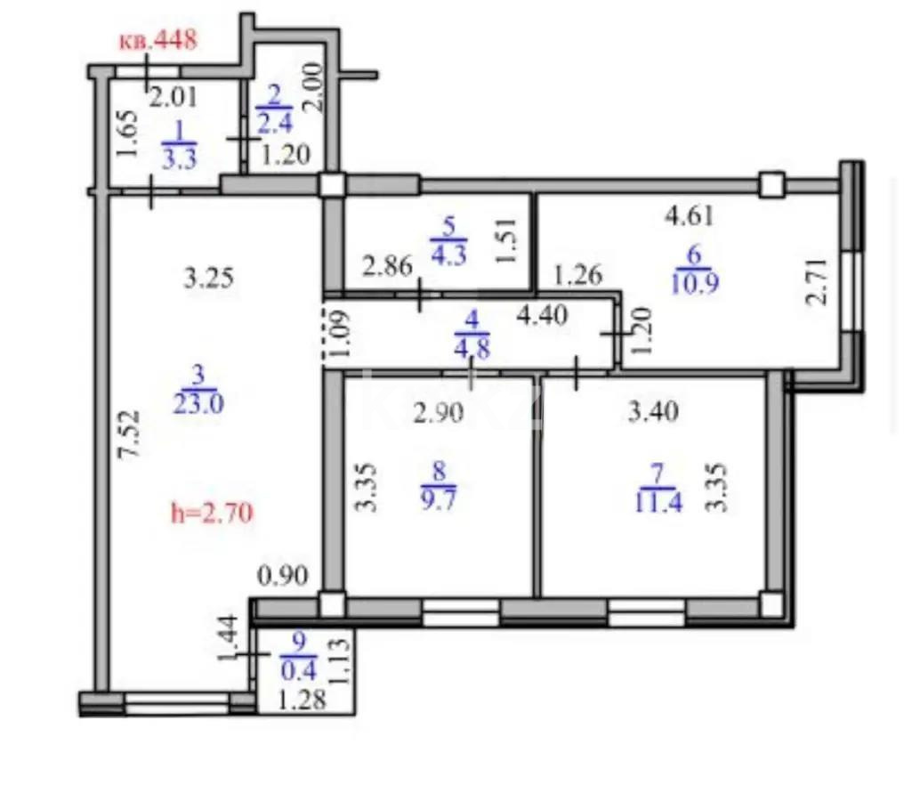 Продажа 3-комнатной квартиры, 70.2 м², ул. Ауэзова, дом  2/8 - Продажа  трехкомнатных квартир в новостройках Алматы без посредников фото 6 из 6