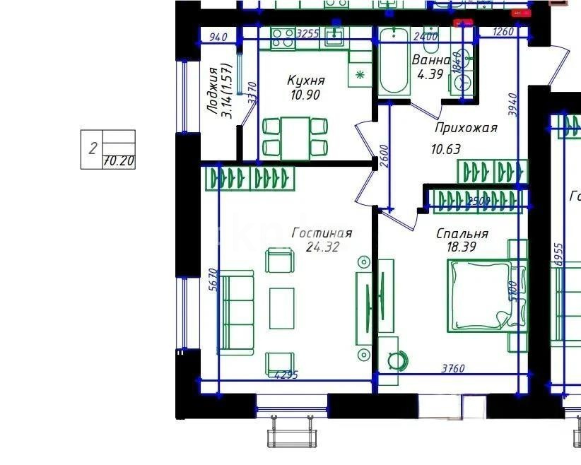 Продажа 2-комнатной квартиры, 70 м² - Недвижимость в Астане - страница 18 фото 1 из 1