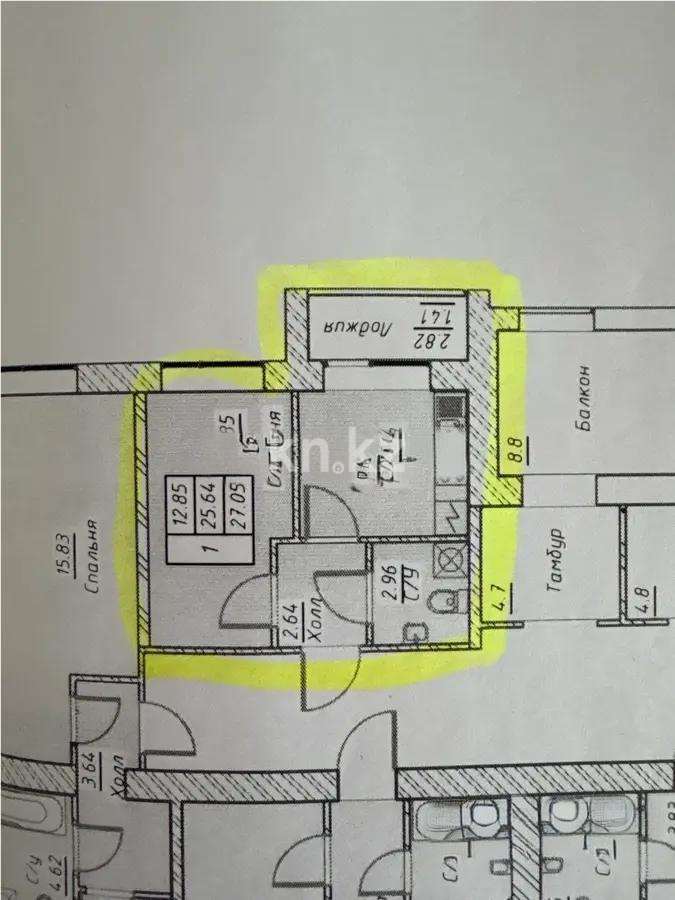 Продажа 1-комнатной квартиры, 28 м², ул. Тынышбайулы, дом  6 стр в Астане