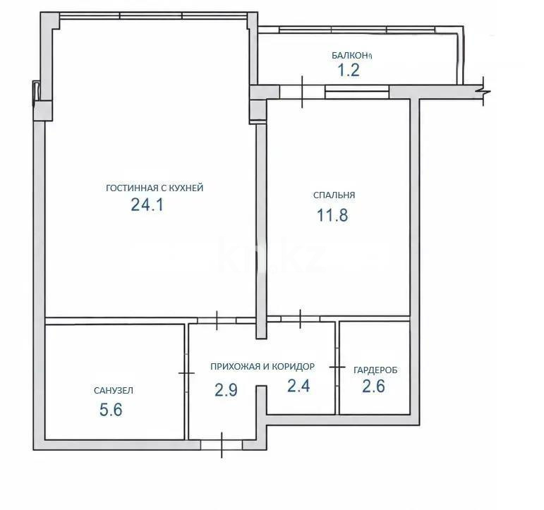Продажа 2-комнатной квартиры, 50.6 м² - Продажа квартир-студий в Алматы фото 3 из 3