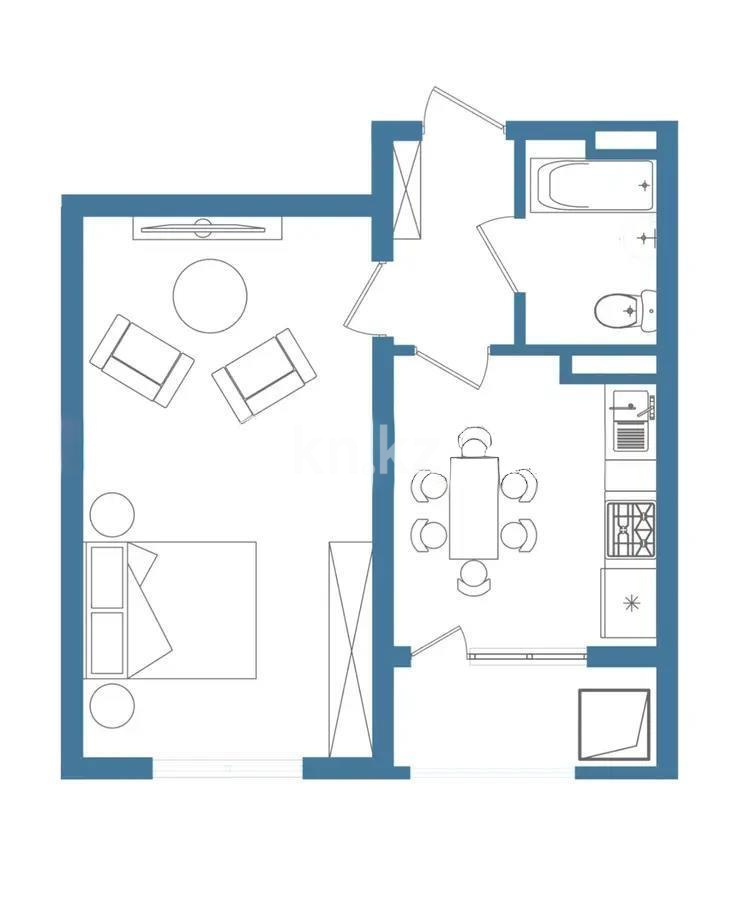 Продажа 1-комнатной квартиры, 47.3 м², ул. 24-я, дом  501/20 - Продажа квартир в новостройках Алматы фото 1 из 3