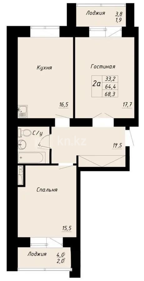 Продажа 2-комнатной квартиры, 68 м², ул. Айтматова, дом  55 стр в Астане - фото 3