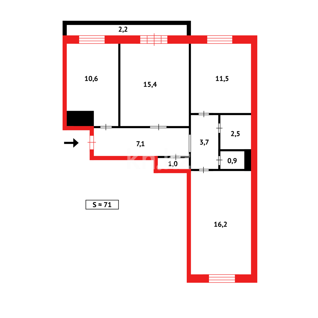 Продажа 3-комнатной квартиры, 70 м², ул. 9-й мкр. в Темиртау - фото 19
