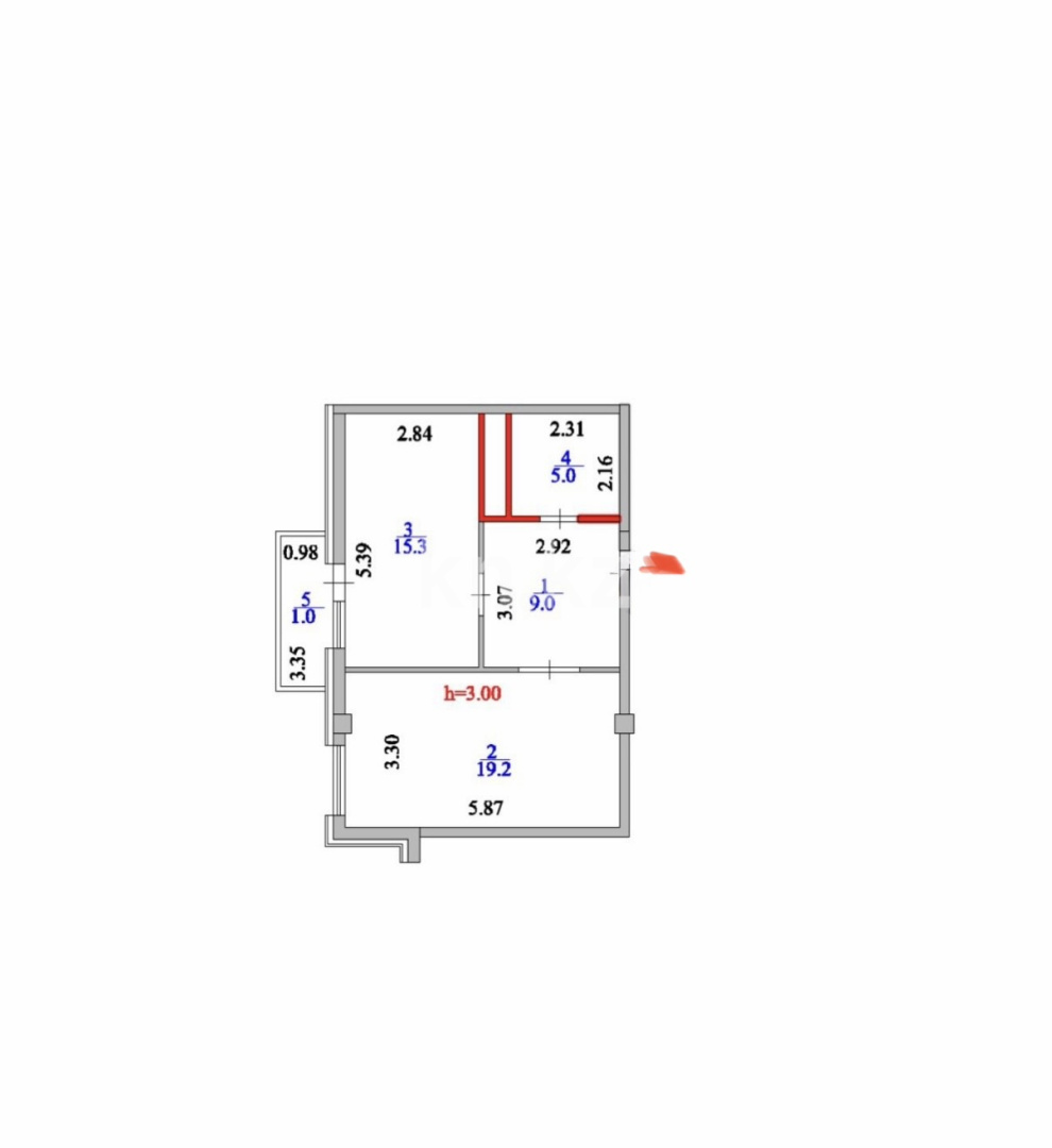 Продажа 2-комнатной квартиры, 50 м² в Астане