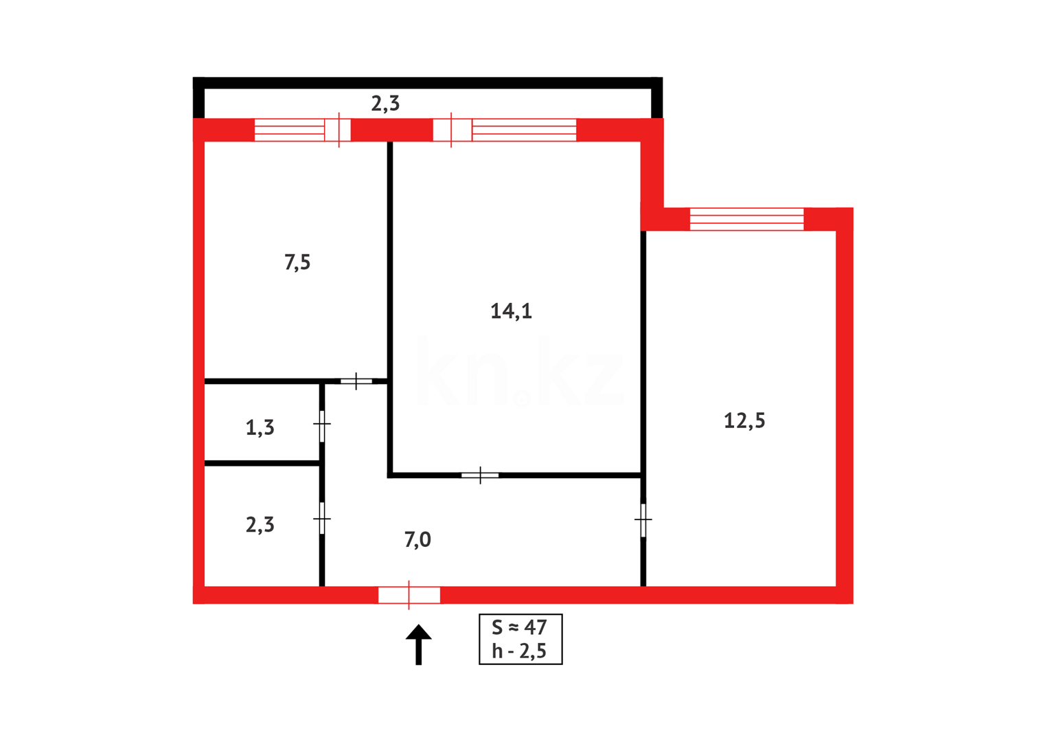 Продажа 2-комнатной квартиры, 47 м², мкр-н 6, дом  9а в Караганде - фото 15