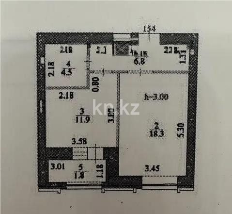 Продажа 1-комнатной квартиры, 43.3 м² в Астане - фото 2