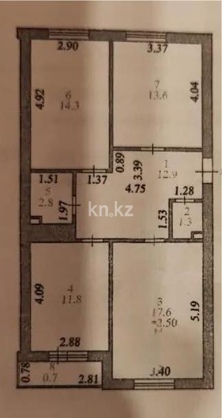 Продажа 3-комнатной квартиры, 75 м² - Продажа трехкомнатных квартир от собственников в Астане - страница 31 фото 6 из 6