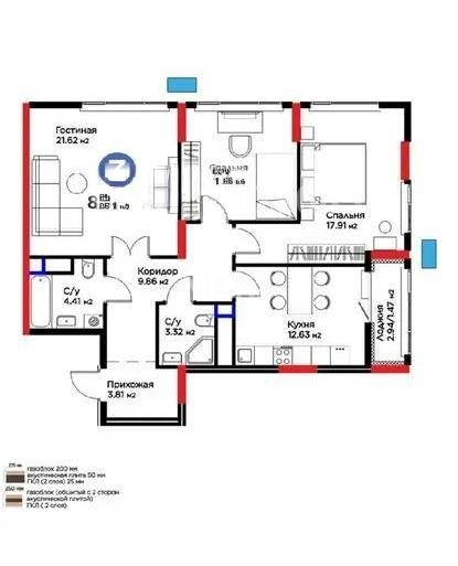 Продажа 3-комнатной квартиры, 87.58 м² - Продажа трехкомнатных квартир в монолитно-каркасном доме в Астане - страница 9 фото 1 из 1