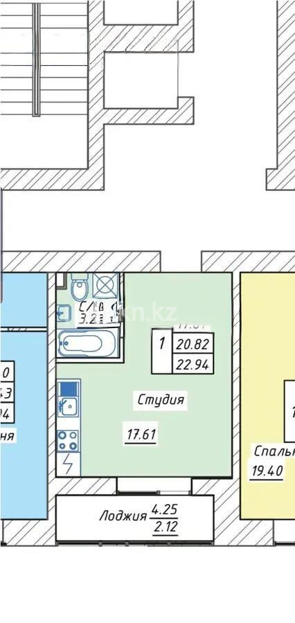 Продажа 1-комнатной квартиры, 23 м², ул. Тынышбайулы, дом  6 стр - Продажа  однокомнатных квартир в новостройках Астаны фото 1 из 1