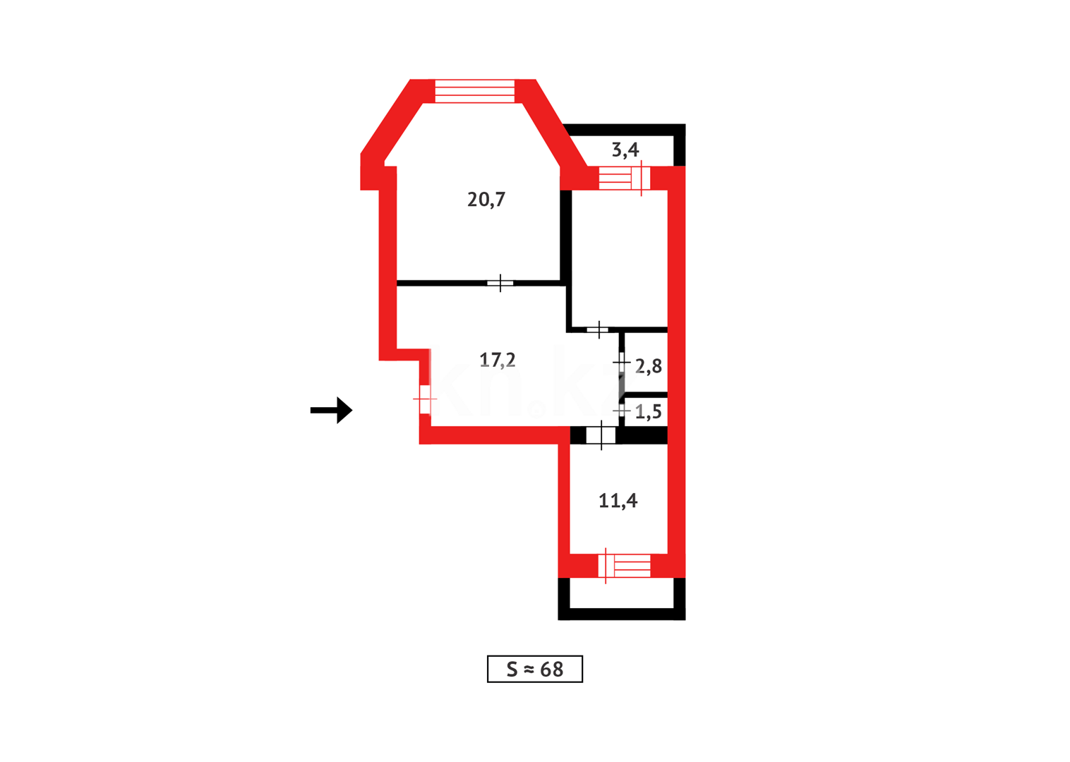 Продажа 2-комнатной квартиры, 67.5 м² - Продажа квартир в Астане - страница 205 фото 7 из 7