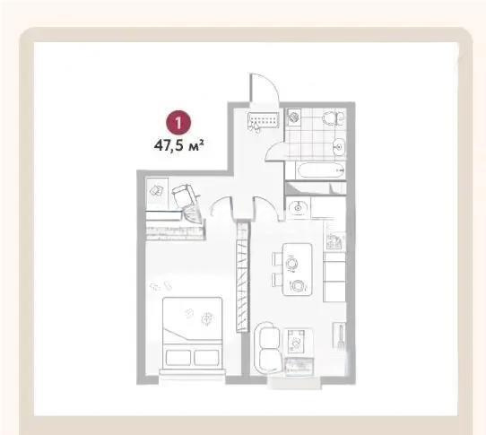 Продажа 1-комнатной квартиры, 47.13 м² в Алматы