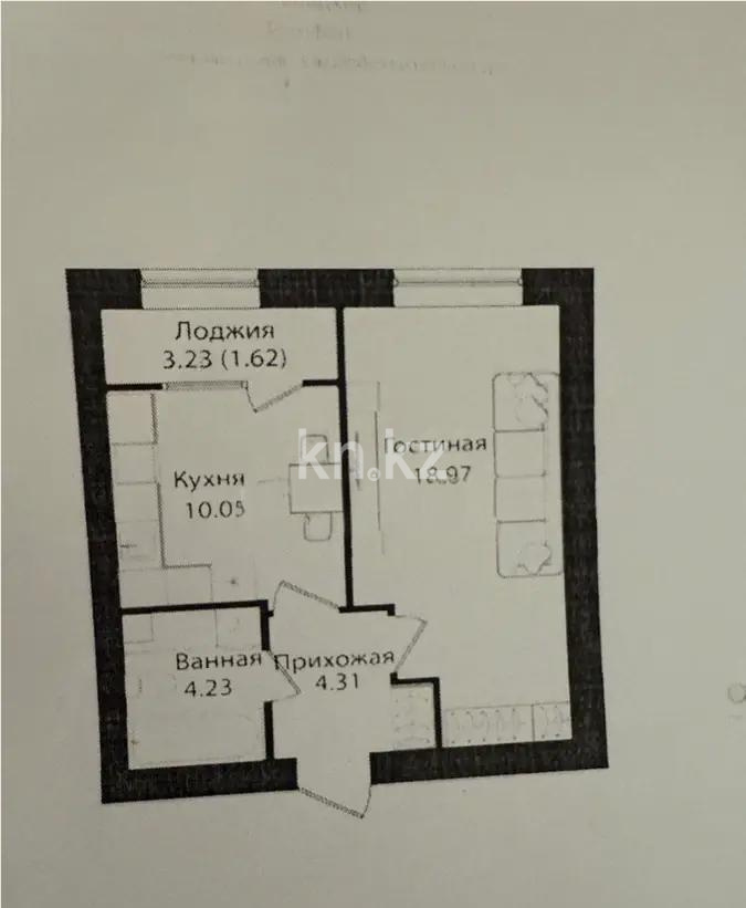Продажа 1-комнатной квартиры, 39.18 м², ул. Айтматова, дом  79/1 - Продажа квартир в Казахстане фото 1 из 1