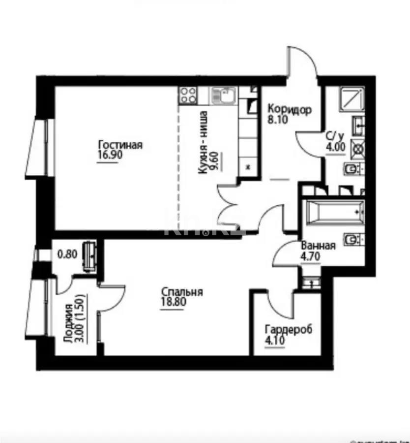 Продажа 2-комнатной квартиры, 68.5 м², ул. Навои, дом  68/1а в Алматы