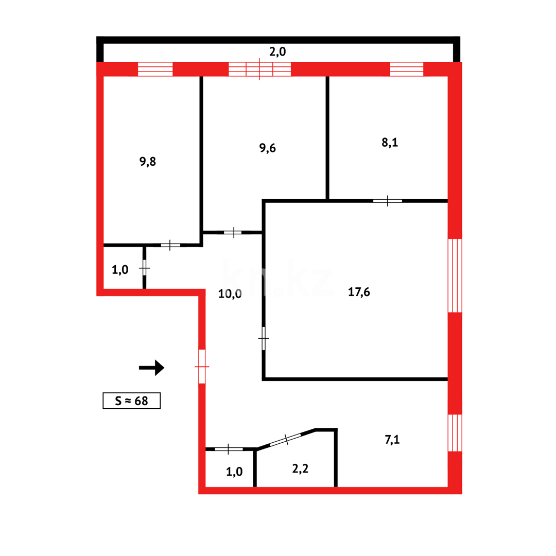 Продажа 4-комнатной квартиры, 69 м² - Продажа недвижимости в Темиртау - страница 2 фото 14 из 14