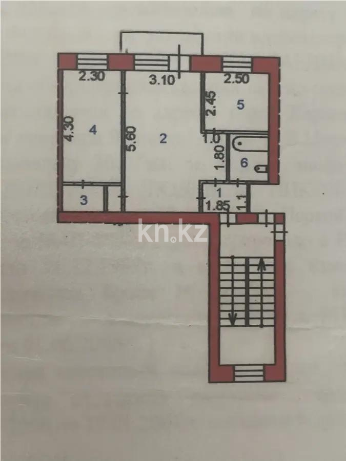 Продажа 2-комнатной квартиры, 43 м² - Продажа двухкомнатных квартир в кирпичном доме в Караганде - страница 4 фото 6 из 6