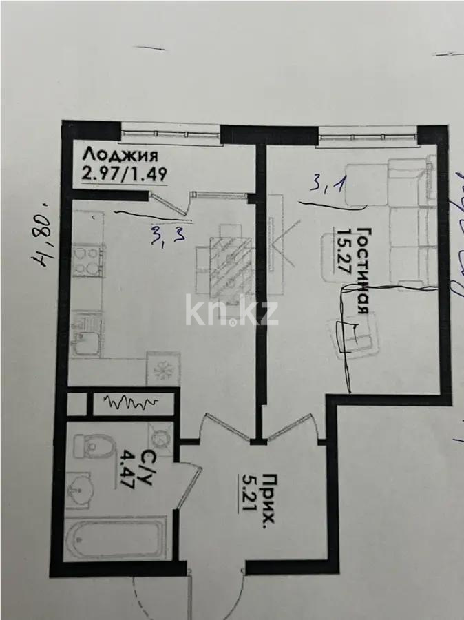 Продажа 1-комнатной квартиры, 39 м², ул. Симферопольская, дом  1/2 - Продажа  однокомнатных квартир в новостройках Алматы без посредников фото 1 из 1