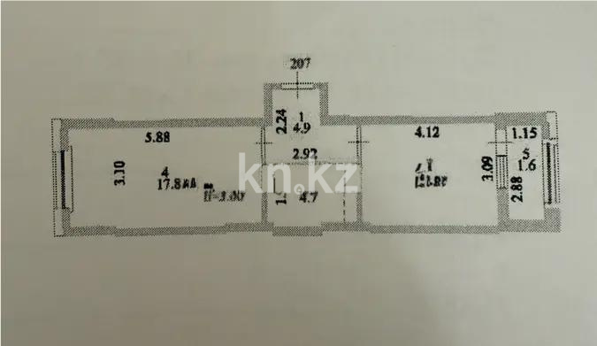 Продажа 1-комнатной квартиры, 41.7 м² в Астане
