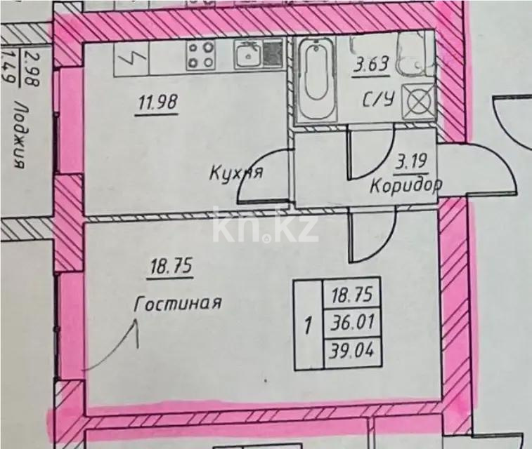Продажа 1-комнатной квартиры, 39 м², ул. Тынышбайулы, дом  6 стр в Астане