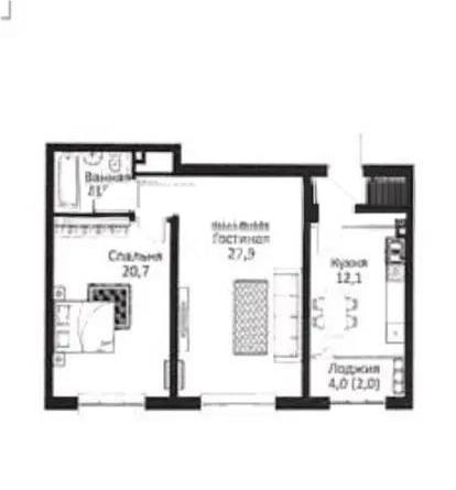 Продажа 2-комнатной квартиры, 73.3 м² - Продажа квартир в Бостандыкском р-не Алматы - страница 3 фото 1 из 1