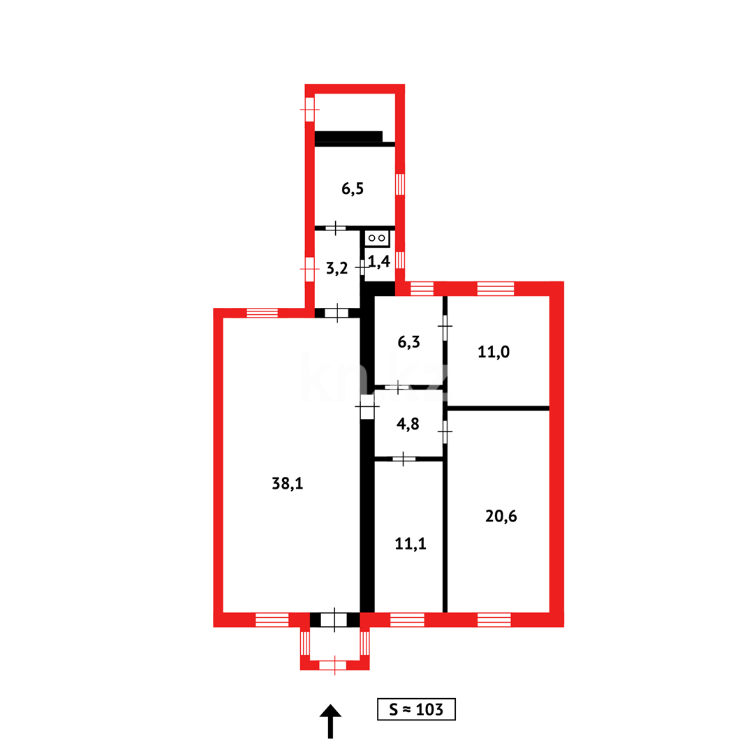 Продажа 4-комнатного дома, 103 м² - Продажа домов, коттеджей в Темиртау фото 31 из 31