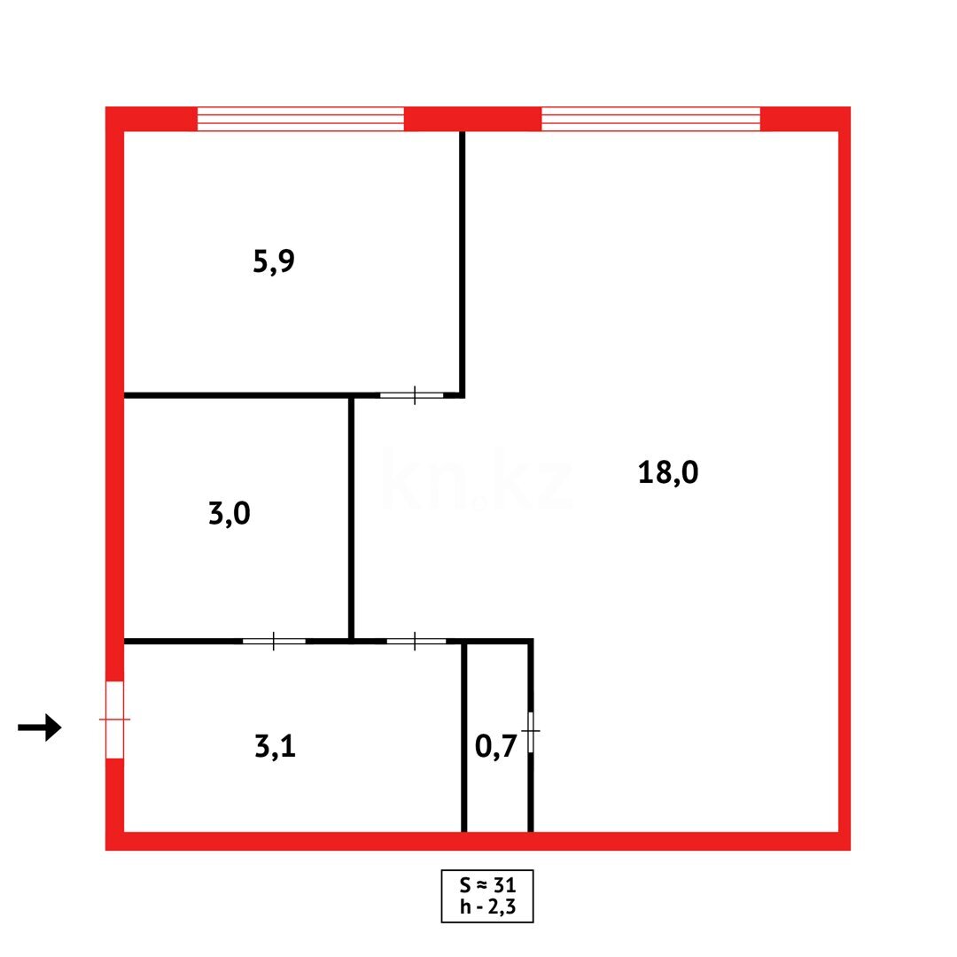 Продажа 1-комнатной квартиры, 30 м² в Караганде - фото 13