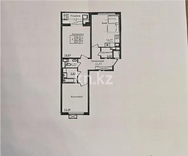 Продажа 2-комнатной квартиры, 70 м², ул. Е-117, дом  41 - Продажа квартир в Астане фото 1 из 1