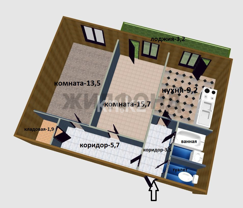 Продажа 2-комнатной квартиры, 56.5 м² - Продажа и аренда недвижимости в Усть-Каменогорске фото 31 из 31