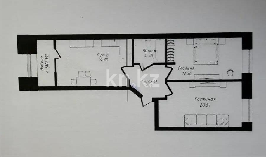 Продажа 3-комнатной квартиры, 71 м² в Астане