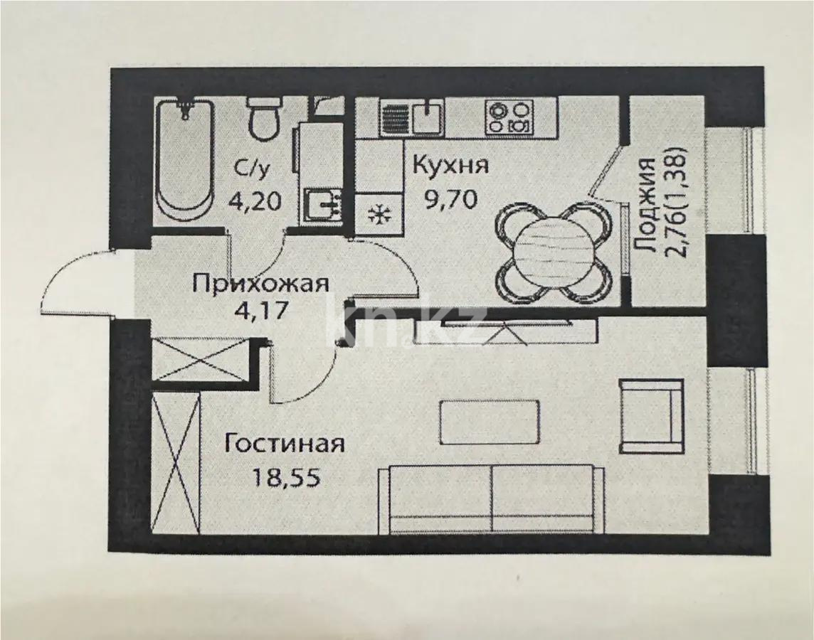 Продажа 1-комнатной квартиры, 38 м², пр. Тауелсыздык, дом  25/1 стр - Продажа квартир в Астане фото 1 из 1