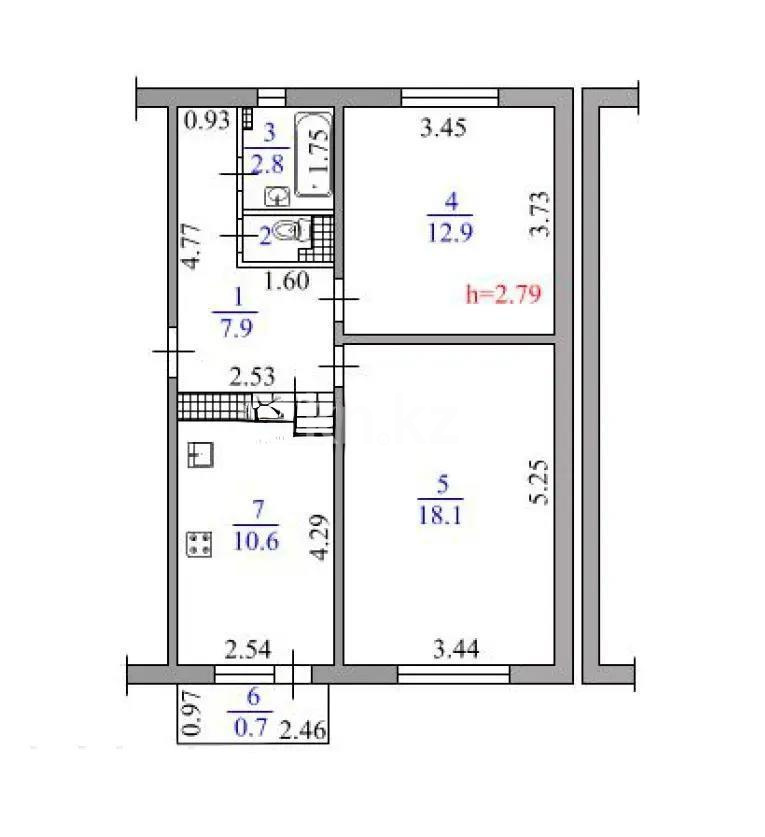 Продажа 2-комнатной квартиры, 53.9 м², ул. Тлендиева, дом  40 - Продажа  двухкомнатных квартир в Алматы фото 6 из 6