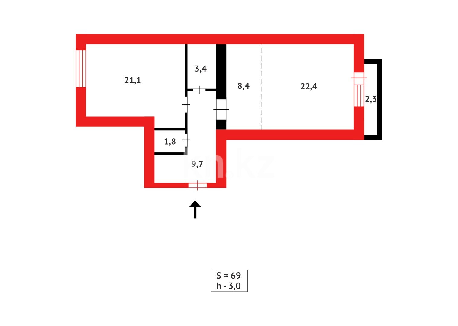 Продажа 2-комнатной квартиры, 69.1 м² в Астане - фото 5