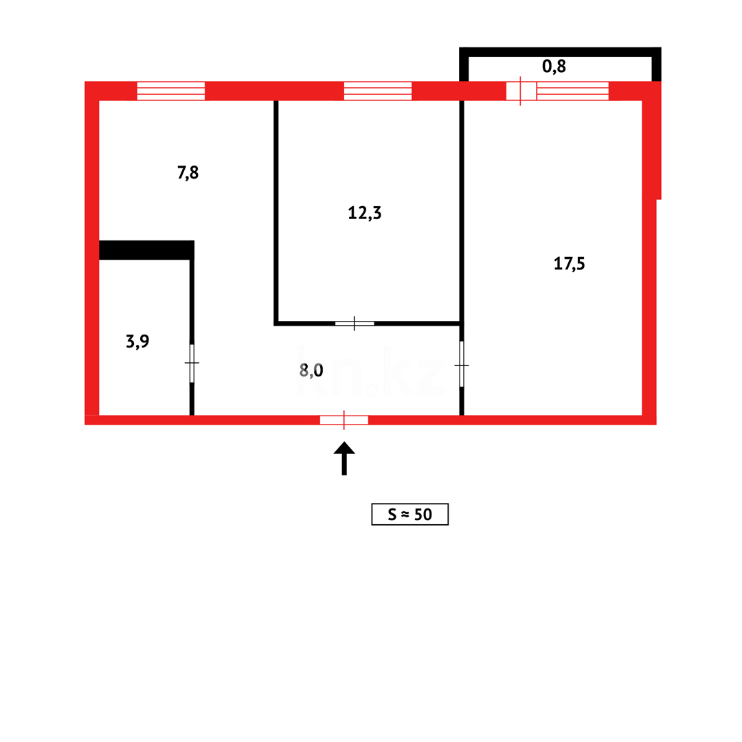 Продажа 2-комнатной квартиры, 50 м², мкр-н 8 в Темиртау - фото 11