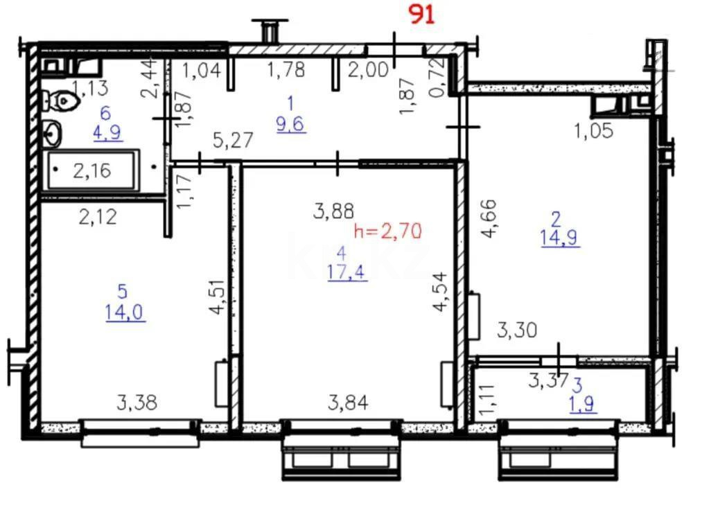 Продажа 2-комнатной квартиры, 62.7 м² - Продажа квартир в Алматы - страница 21 фото 1 из 1