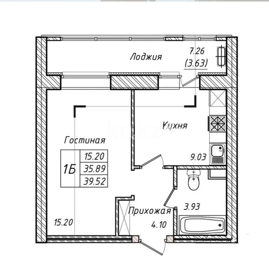 Продажа 1-комнатной квартиры, 39.3 м², ул. Айтматова, дом  33 стр в Астане