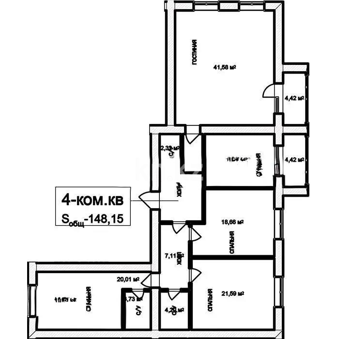 Продажа 4-комнатной квартиры, 150 м², ул. Аманжолова, дом  20 - Продажа  четырехкомнатных квартир в Астане фото 9 из 9
