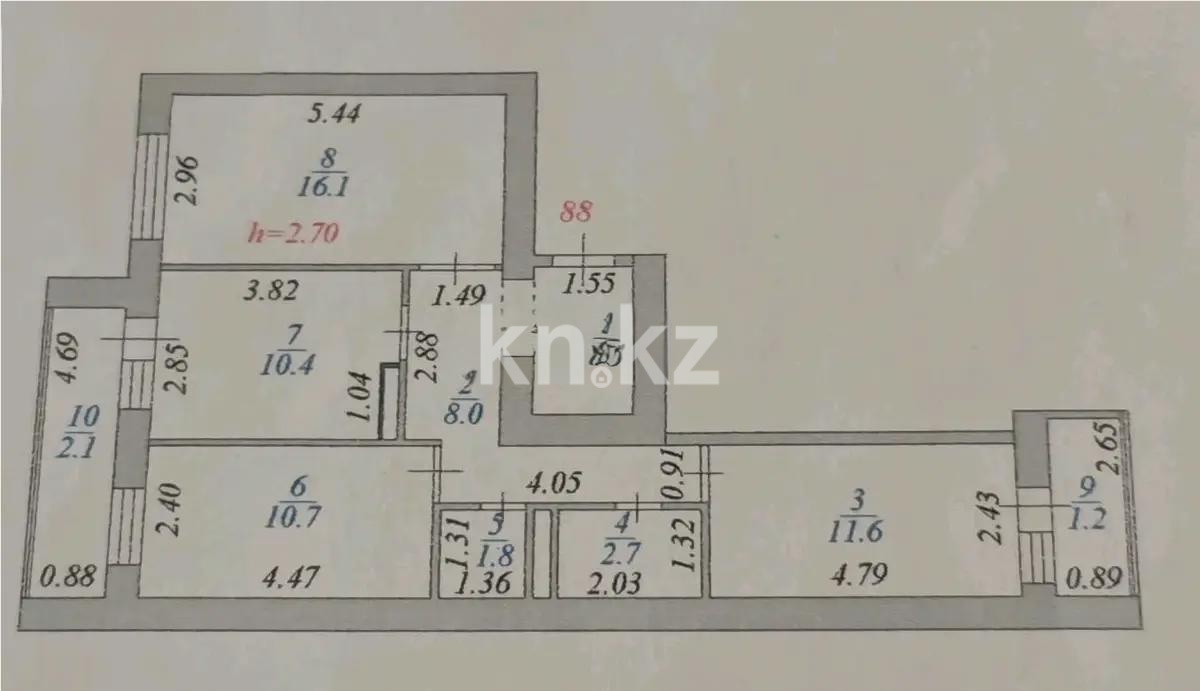 Продажа 3-комнатной квартиры, 70 м² - Продажа квартир в блочном доме в Казахстане - страница 3 фото 1 из 1