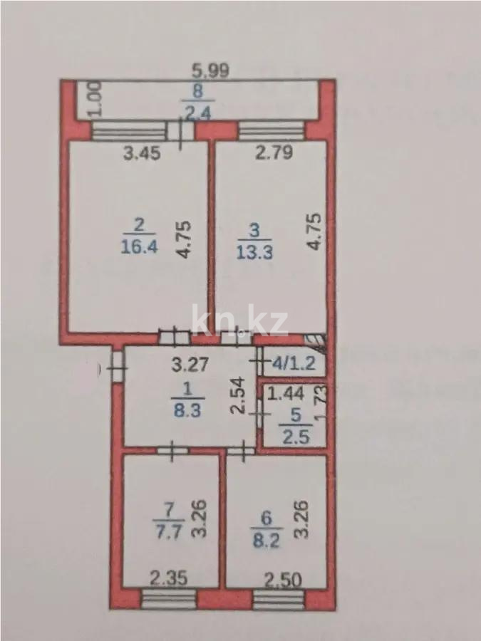 Продажа 3-комнатной квартиры, 60 м² - Продажа квартир в Караганде фото 1 из 1