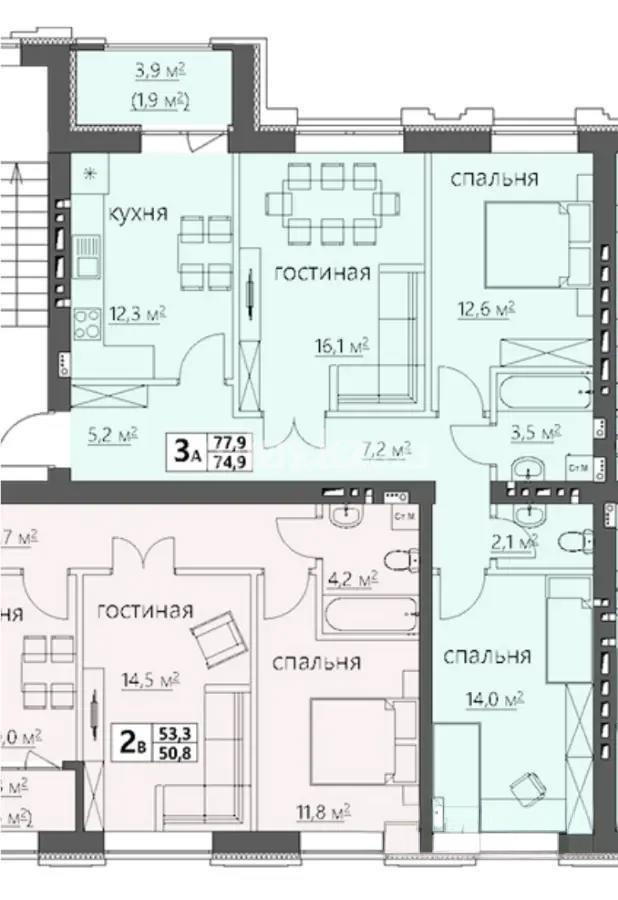 Продажа 3-комнатной квартиры, 78 м² - Продажа жилой и коммерческой недвижимости в Караганде фото 1 из 1